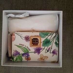 Dooney & Bourke Floral Wallet - Cream and Purple